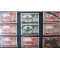 Great Britain 1955-1968 castle types lot of 29 high-value used stamps + 1 pair
