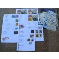 Switzerland 2001 lot of 30 officially cancelled stamps and sheet of 8 + blocks + 13 FDCs, CV$220+