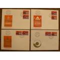 Switzerland 1974 set of 4 World Postal Conference FDCs - all pair variants