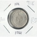 1964 silver 10 cent