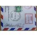 1983 United Nations Registered airmail Express cover to Osnabrück, machine cancel + signed by pilot