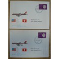 1967 Switzerland lot of 11 covers 20 years of Swissair North Atlantic flights - 4 types