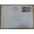 Postal History: 1968 Airmail 25c USA Jacksonville to Turffontein, with USA 10c 1973 coil of 5 used