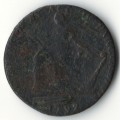 1792 Irish copper Shakespeare token - well-used