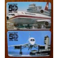 Switzerland pair of Zurich Airport collectible phone cards unused 1998