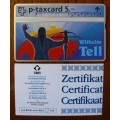 Switzerland collectible Wilhelm Tell 5 Fr phone card with CoA 1994 - only 1000 made