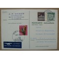 1970 Answer & Reply card airmail Switzerland to Germany and back