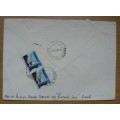 Airmail letter SA to Zimbabwe 1986 & 1987 with normal stamps used for postage due
