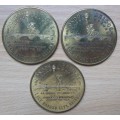 3 Large Lake Havasu City London Bridge Rotary Club 1 dollar tokens, 1986