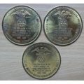 3 Large Lake Havasu City London Bridge Rotary Club 1 dollar tokens, 1986