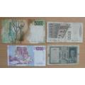 Italy lot of 4 old used banknotes - see listing for details