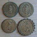 Lot of 4 African doge gilded copper tokens - see listing for details