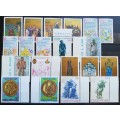 Vatican City lot of 30 MNH stamps and 2 minisheets 1986, 1987, 1988 CV R750