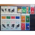 1972 Germany lot of Olympic Games MNH stamps + minisheet
