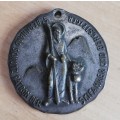 Vintage Saint Bernard patron saint of skiers & mountaineers medallion