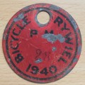 1940 Paarl Municipality Bicycle Rywiel license #28