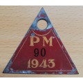 1943 Paarl Municipality bicycle license