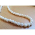 Vintage heavy white stone necklace, short