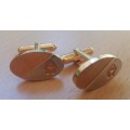 Pair of vintage Sanlam gold-coloured cufflinks, heavy plated