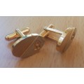 Pair of vintage Sanlam gold-coloured cufflinks, heavy plated