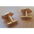 Pair of vintage Sanlam gold-coloured cufflinks, heavy plated