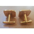 Pair of vintage gold-plated cufflinks with stallion motif