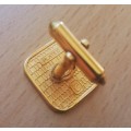 Pair of vintage gold-plated cufflinks with stallion motif