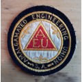 Vintage Amalgamated Engineering Union of South Africa embroidered badge, circa 1960s
