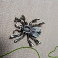 Colourful vintage costume jewellery spider brooch