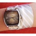 Pair of cloth strap watches - new batteries, working