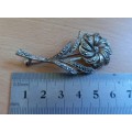 Vintage marcasite flower brooch