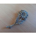 Vintage marcasite flower brooch