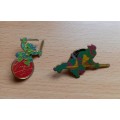 Vintage TMNT Donatello & Leonardo lapel pin badges 1989 & 1990