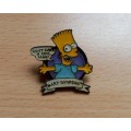 Vintage collectible Bart Simpson `Don`t have a cow man` pin badge
