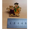 Vintage Flintstones Fred & Barney Hanna Barberra pin badge, 1988