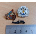 Lot of 3 vintage Elf racing lapel pin badges