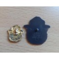 Pair of vintage Smokey Bear US lapel pin badges