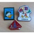 Lot of 3 vintage Disney badges