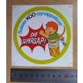 Vintage pair of KOO pynappelsap stickers