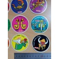 Nearly full set of Dairy Maid zodiac card stickers, 1970s