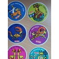 Nearly full set of Dairy Maid zodiac card stickers, 1970s