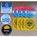 Vintage lot of 11 SA insurance car disk stickers - see description for details
