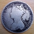 1872 Great Britain silver Gothic florin