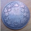 1872 Canada sterling silver 50 Cents *very rare, only 80 000 minted