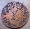 Egypt 1/2 Millieme 1938 / AH1357