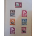 Postage stamps of East Africa folder with 9 MH stamps of 1954 & 1958