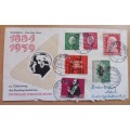1959 Germany illustrated FDC Heuss 5 cancellations