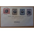 1935 South West Africa cover Walvis Bay to Swakopmund with all silver jubilee stamps