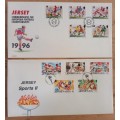 Jersey lot of 15 FDCs: 1990, 1995 & 1996 - some high values
