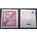 Portugese Congo 1894 & 1898 2 1/2 Reis stamps MH